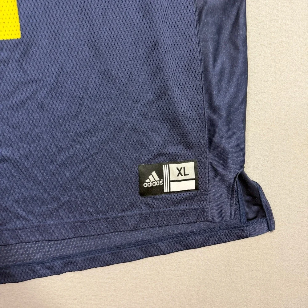 Adidas Football Jersey Mens XL Navy Michigan Wolverines 1 Mesh V-Neck NCAA y2k